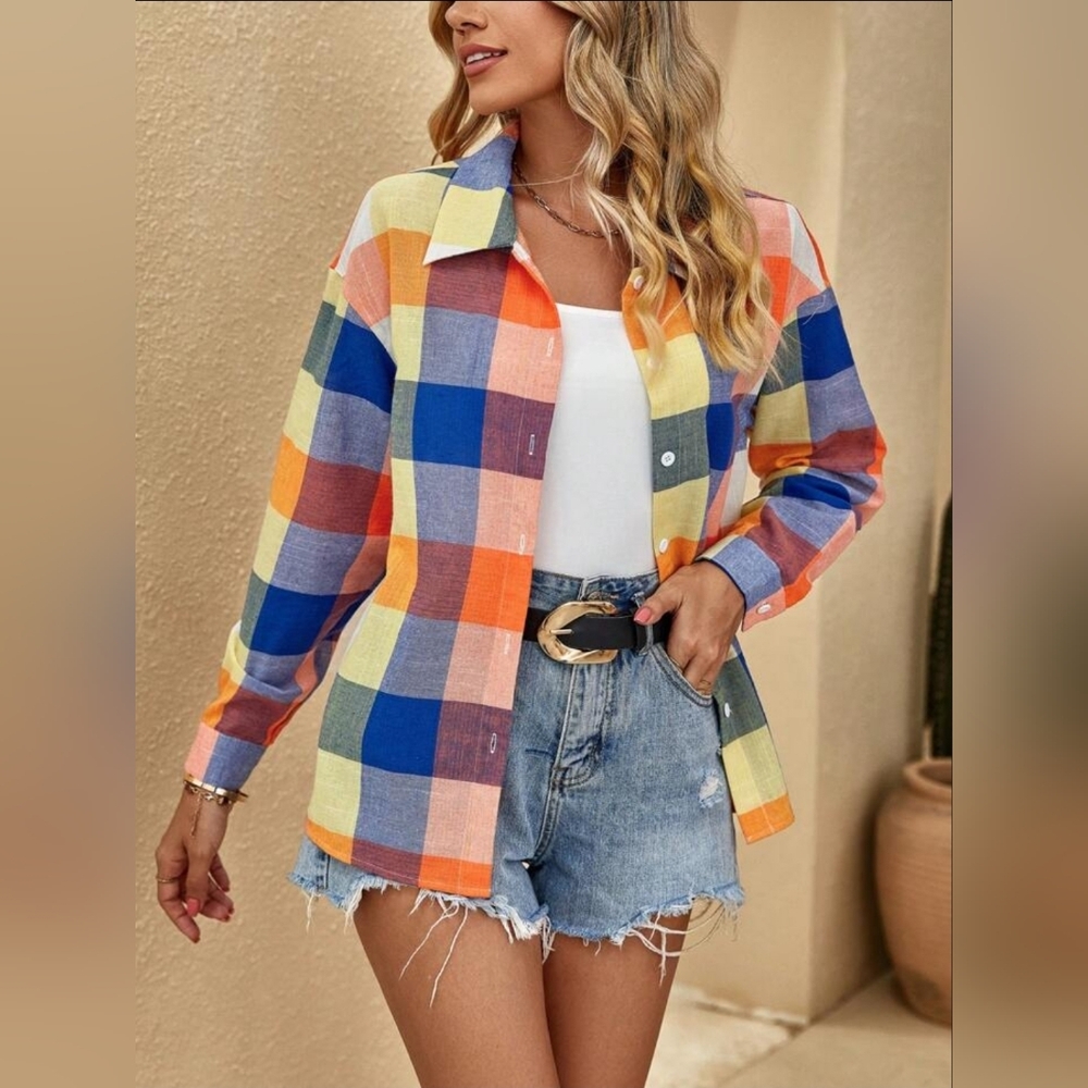 SHEIN Women Plaid Shirt